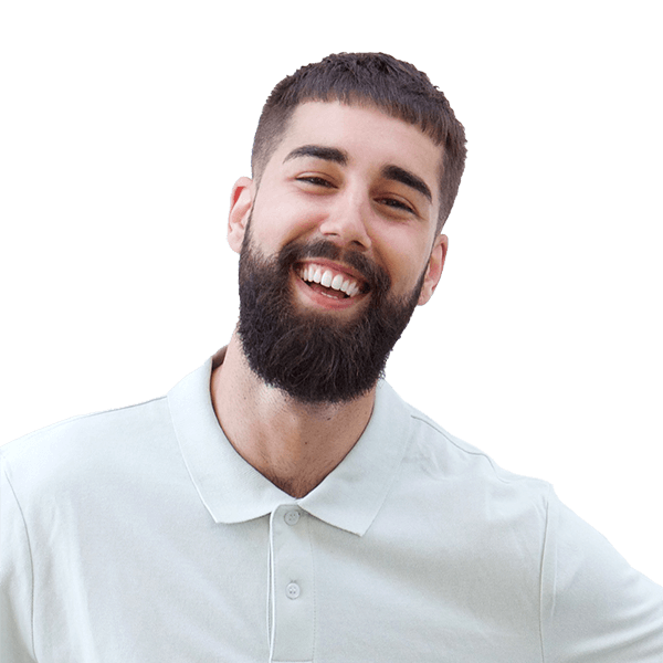 full length confident man with beard laughing stan TAZQJ64 Morabeza digital marketing