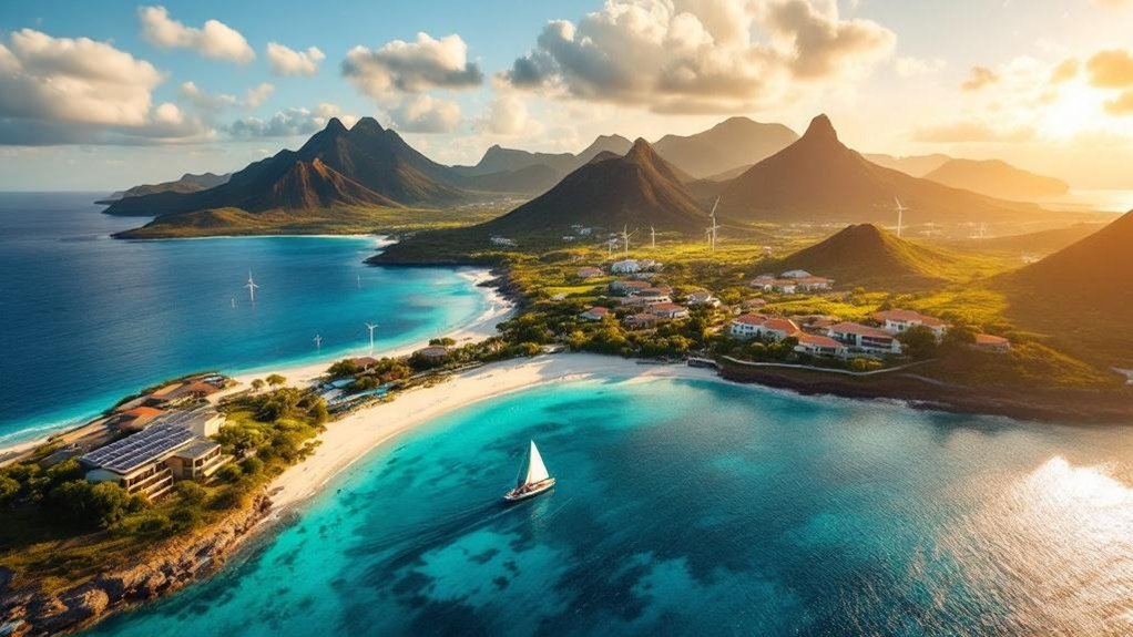 transformação sustentável de ilha verde