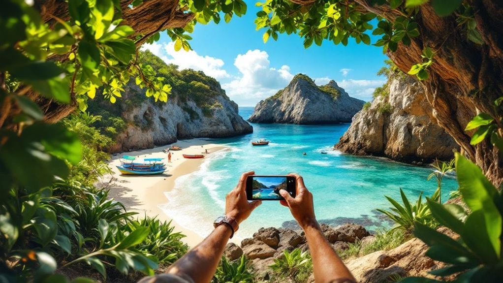 aventura visual vívida na ilha